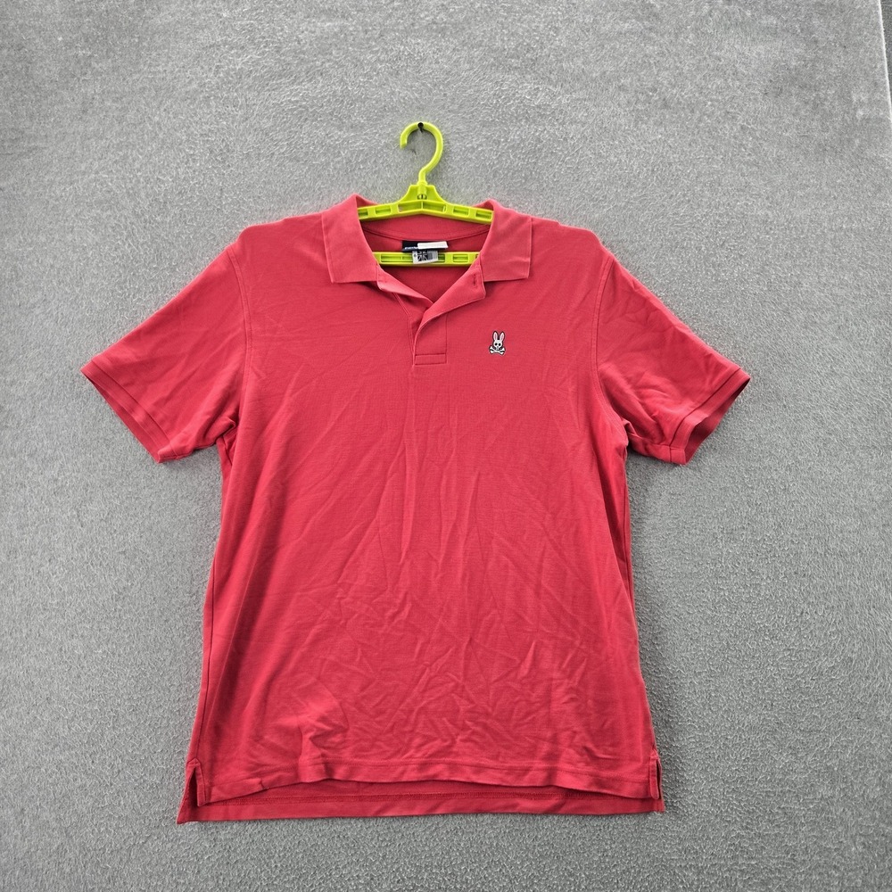 Psycho Bunny Men Polo 6 Pink Logo Embroidered Short Sleeve‎